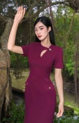 ĐẦM CHỮ A CỔ TRÒN DÁNG DÀI CV001