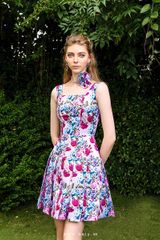 V1024 - Váy đầm sát nách thiết kế cổ u xếp ly