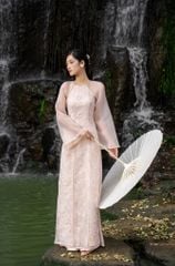 ÁO DÀI HẢI ĐƯỜNG CỔ YẾM XẺ TÀ TAY RỜI CAD0002