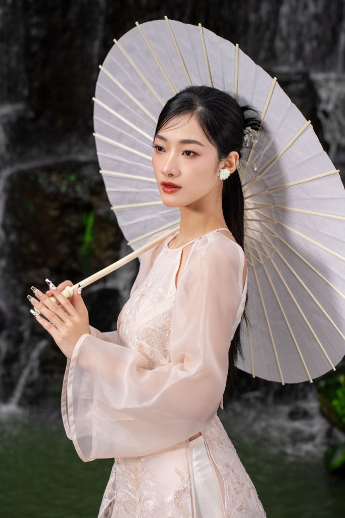 ÁO DÀI HẢI ĐƯỜNG CỔ YẾM XẺ TÀ TAY RỜI CAD0002