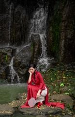 ÁO DÀI TẦM XUÂN DÁNG SUÔNG TAY LỠ CAD0003