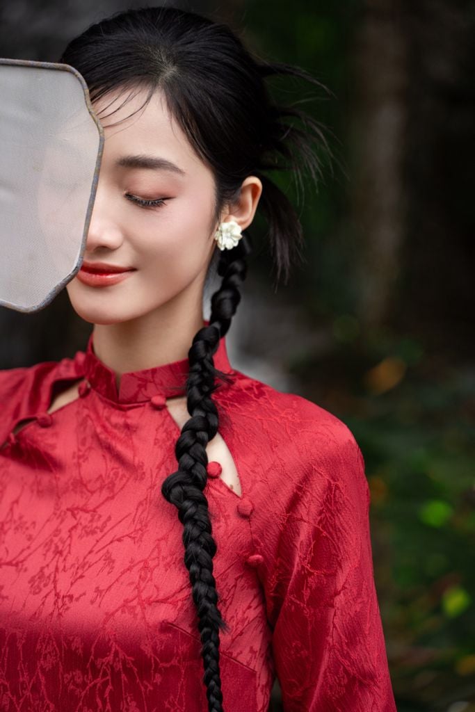 ÁO DÀI TẦM XUÂN DÁNG SUÔNG TAY LỠ CAD0003