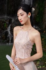 ÁO DÀI HẢI ĐƯỜNG CỔ YẾM XẺ TÀ TAY RỜI CAD0002