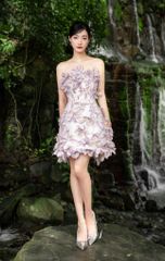 V1023 - Váy đầm thiết kế cúp ngực hoa đính thủ công - BELY