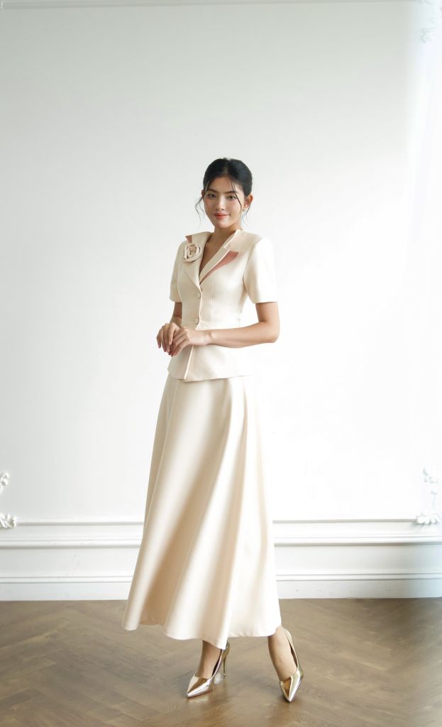 ÁO VEST HOA NỔI CỔ ÁO CÁCH TÂN CVS001