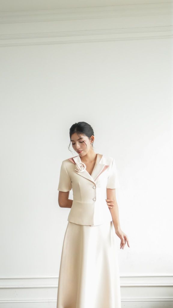 ÁO VEST HOA NỔI CỔ ÁO CÁCH TÂN CVS001