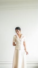 ÁO VEST HOA NỔI CỔ ÁO CÁCH TÂN CVS001