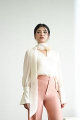 ÁO BLOUSE MĂNG SÉT PHỐI KHĂN VOAN CSM003