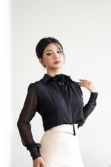 ÁO SƠ MI VOAN TAY DÀI PHỐI LỤA CSM001