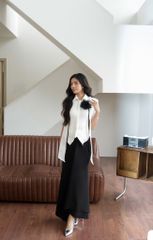ÁO SƠ MI LỤA TAY NGẮN PHỐI DÂY BÈO CSM002