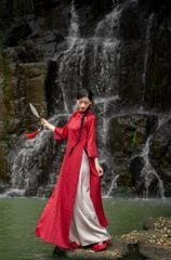 ÁO DÀI TẦM XUÂN DÁNG SUÔNG TAY LỠ CAD0003