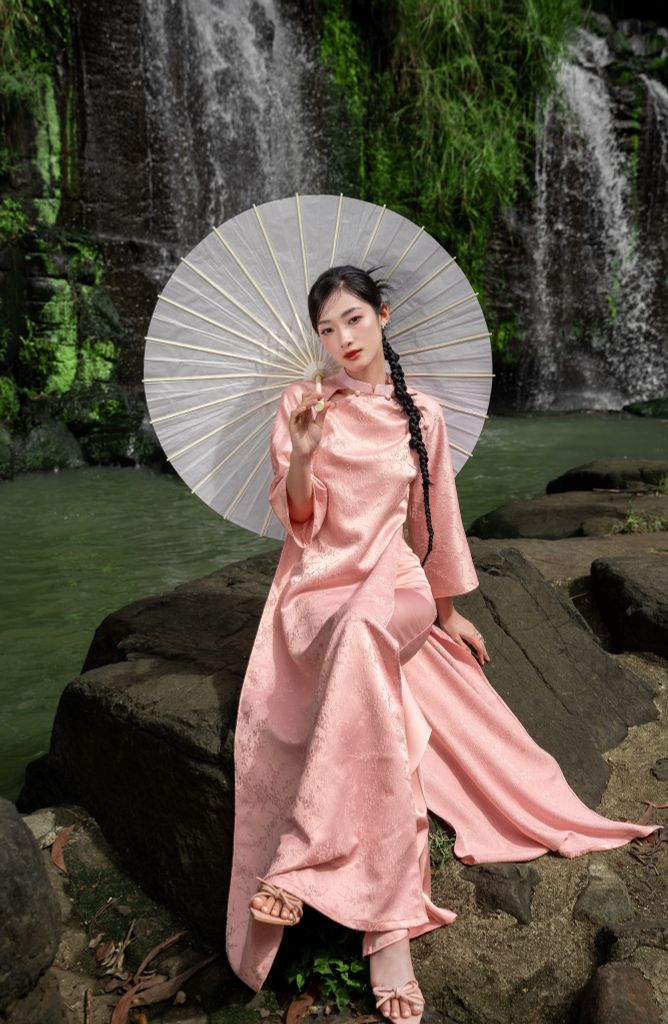 ÁO DÀI TẦM XUÂN DÁNG SUÔNG TAY LỠ CAD0003