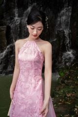 ÁO DÀI HẢI ĐƯỜNG CỔ YẾM XẺ TÀ TAY RỜI CAD0002