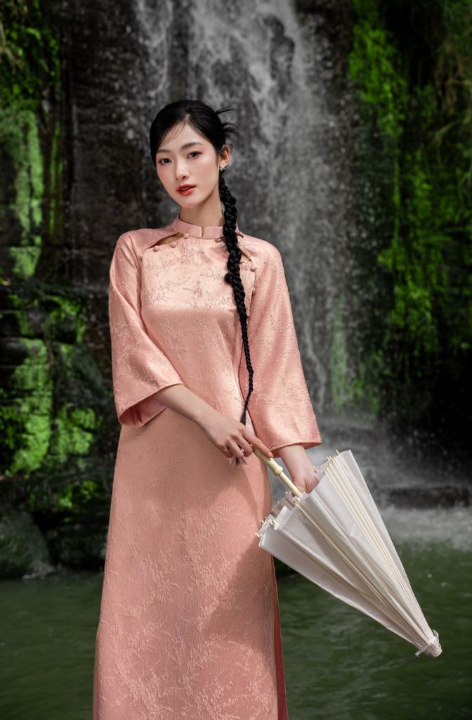 ÁO DÀI TẦM XUÂN DÁNG SUÔNG TAY LỠ CAD0003