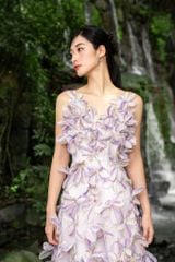 V1022 - Váy đầm thiết kế hai dây hoa đính thủ công - Bely