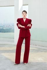 ÁO VEST CỔ TIM CHIẾT EO DRAPING HOA NỔI VS1098
