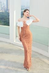 ĐẦM BÚT CHÌ DÀI TRỄ VAI CỔ XẺ V1092