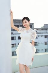 ĐẦM NGẮN CHỮ A TAY REN PHỐI VOAN BÈO V1091