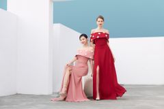 ĐẦM TRỄ VAI ĐÍNH HOA, XẺ TÀ V1089