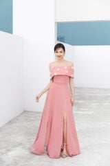 ĐẦM TRỄ VAI ĐÍNH HOA, XẺ TÀ V1089