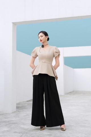QUẦN SUÔNG RỘNG CẠP CAO XẾP 2 LI TRƯỚC Q1100