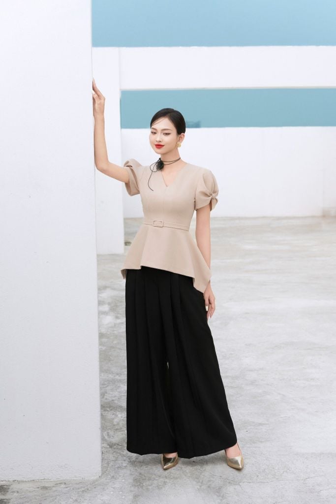 QUẦN SUÔNG RỘNG CẠP CAO XẾP 2 LI TRƯỚC Q1100