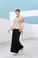 ÁO CỔ TIM TAY PHỒNG NƠ DÁNG EO TÀ XÒE A1099