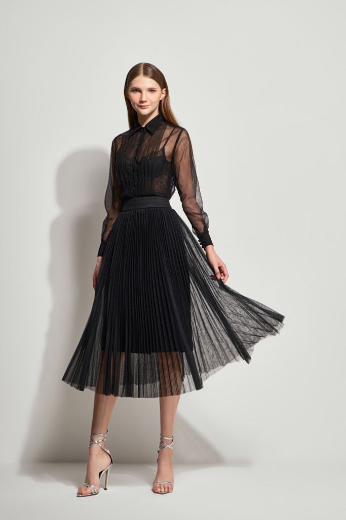 CHÂN VÁY DÀI VOAN DẬP LY CV851