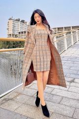 MT924 - Áo khoác măng tô dáng dài cổ 2 ve thiết kế khuy kim loại cao cấp