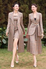 MT924 - Áo khoác măng tô dáng dài cổ 2 ve thiết kế khuy kim loại cao cấp