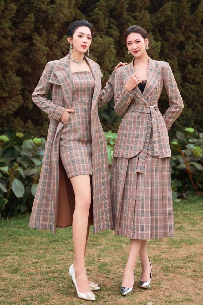 MT924 - Áo khoác măng tô dáng dài cổ 2 ve thiết kế khuy kim loại cao cấp