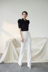 SƠ MI CỔ ĐỨC DRAPING HOA NỔI SM1073