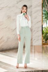 SM812 - Áo sơ mi lụa cổ Đức, dáng cơ bản thiết kế tay dài măng sét - BELY