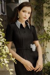 ĐẦM BÚT CHÌ CỔ REN V1068