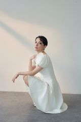 ĐẦM NGẮN CHỮ A DRAPING HOA V1078