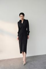 ĐẦM CỔ VEST BUỘC TÀ EO V1085