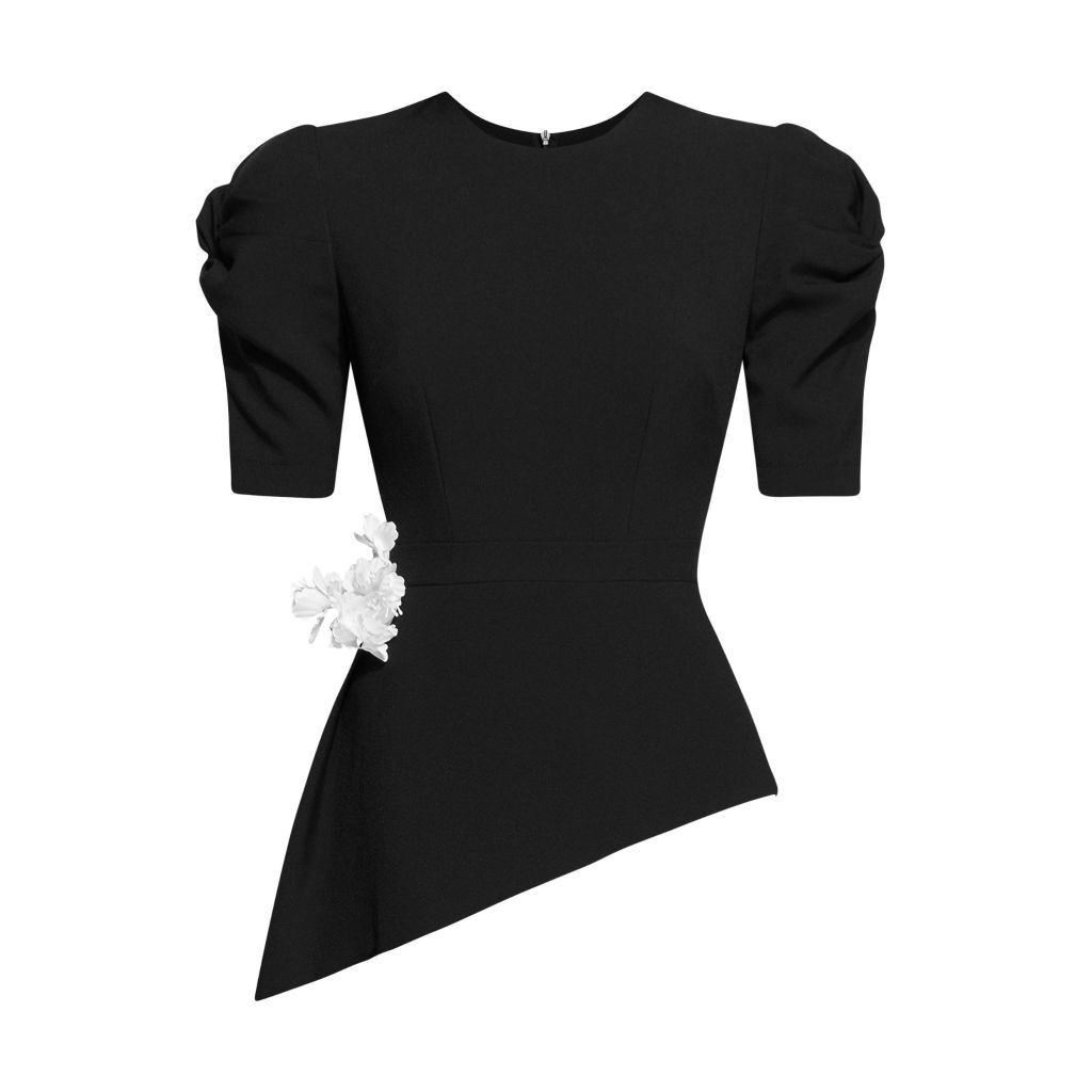 A898 - Áo peplum tay phồng thiết kế bất đối xứng xếp ly hông, tay áo xoắn ôm, cổ tròn - BELY