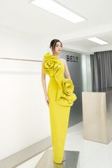 V959 - Váy thiết kế hoa khối xẻ đùi - BELY
