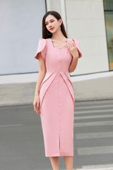 V983 - Đầm bút chì Pencil dress xẻ trước