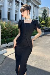 V983 - Đầm bút chì Pencil dress xẻ trước