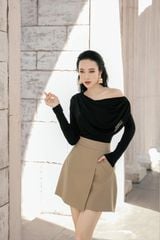 CHÂN VÁY NGẮN PHỒNG HÔNG HAI TÚI CHÉO CV1045