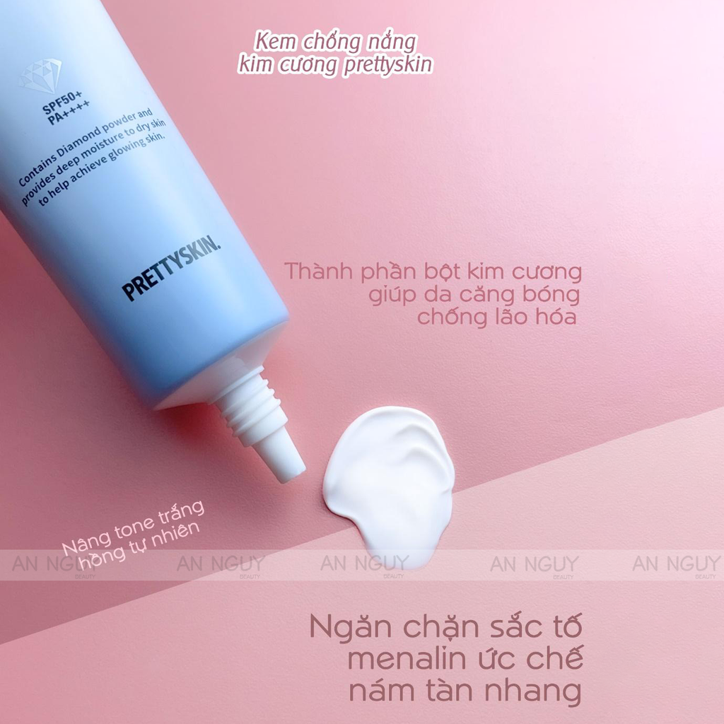 Kem Chống Nắng PrettySkin Diamond Pure Pink Tone Up Sun Cream SPF50+ PA++++ Bảo Vệ Da, Nâng Tone Trắng Hồng 50ml