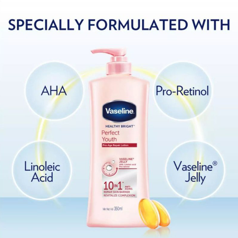 Sữa Dưỡng Thể Vaseline Healthy Bright Perfect Youth Pro-Age Repair Lotion Ngăn Ngừa Lão Hoá
