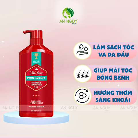 Dầu Gội Xả Old Spice Shampoo 2in1 Conditioner Shampooing Et Revitalisant 650ml