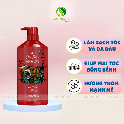 Dầu Gội Xả Old Spice Shampoo 2in1 Conditioner Shampooing Et Revitalisant 650ml