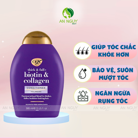 Dầu Xả OGX Conditioner Vào Nếp & Suôn Mượt Tóc 385ml