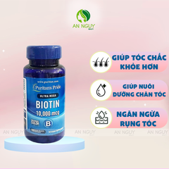 Viên Uống Puritans Pride Ultra Mega Biotin 10000 Mcg Kích Mọc Tóc 100 Viên