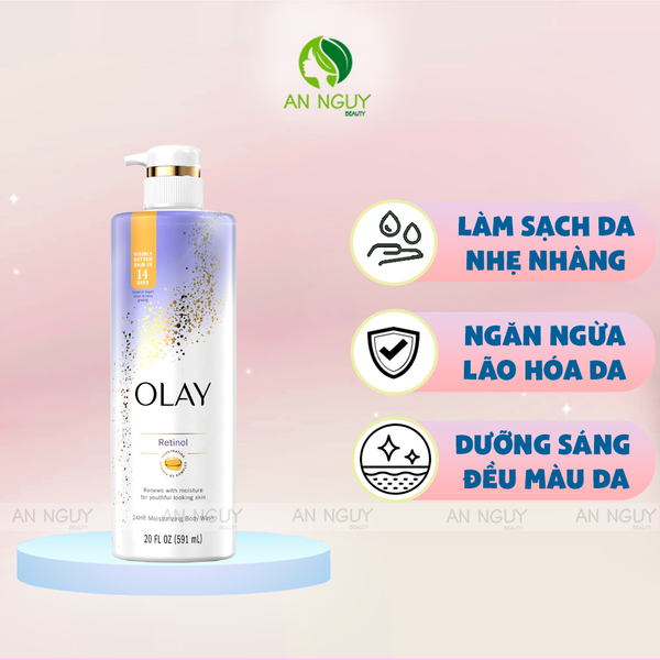 Sữa Tắm Olay Retinol 24h Moisturizing Body Wash 591ml