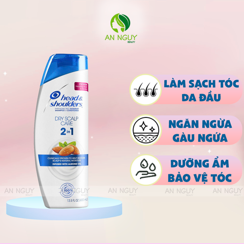 Dầu Gội Và Xả Head & Shoulders 2in1 Dry Scalp Care Daily Shampoo + Conditioner (Hàng Mỹ Nhập Khẩu)