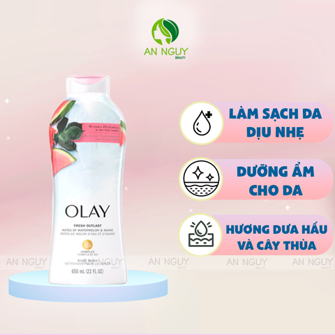 Sữa Tắm Olay Body Wash Lưu Hương Thơm Lâu 650ml (Hàng Mỹ Nhập Khẩu)